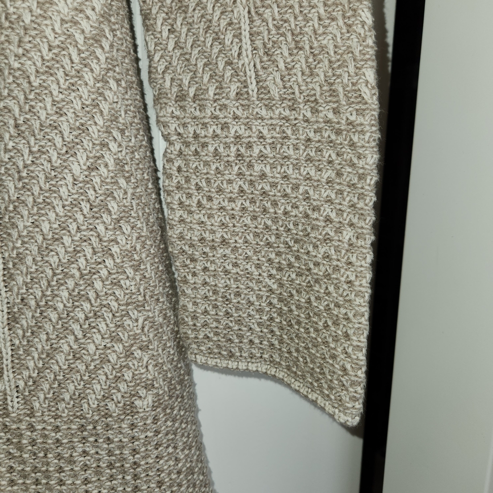 Eight Eight Eight Tan Textured Knit Cowl Neck Sweater Size M Loose Fit Lagenlook - Picture 4 of 10